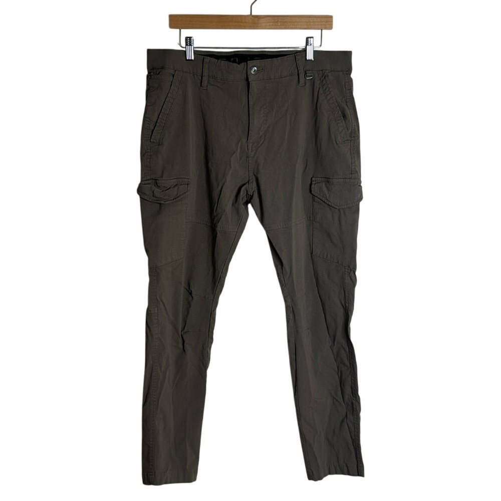Projek Raw Men's Cargo Pants Slim Fit Stretch Tactical Casual Brown 38